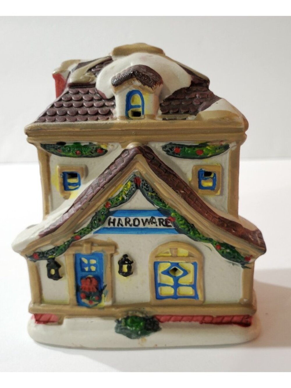 HARDWARE STORE small Christmas Village ceramic building house shop 4" high